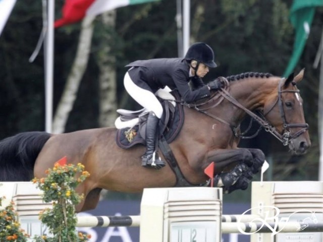 Zeer blij met de aankoop van de op internationaal 1.40 m niveau  presterende merrie Floortje van Overis Z (v. For Pleasure) uit de op 5 sterren niveau presterende Grand Prix merrie Ciske van Overis Z. (Picture: Ciske van Overis Z).